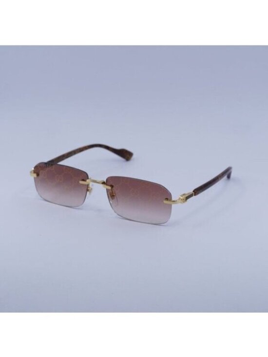 Gucci GG1221S 004 Sunglasses Gold Rectangle Frame, Burgundy Gradient Lenses main image 10